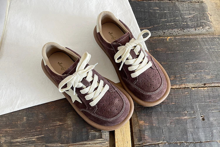 CAREAYMADE Genuine Leather Retro Shoes Wide Toe Box