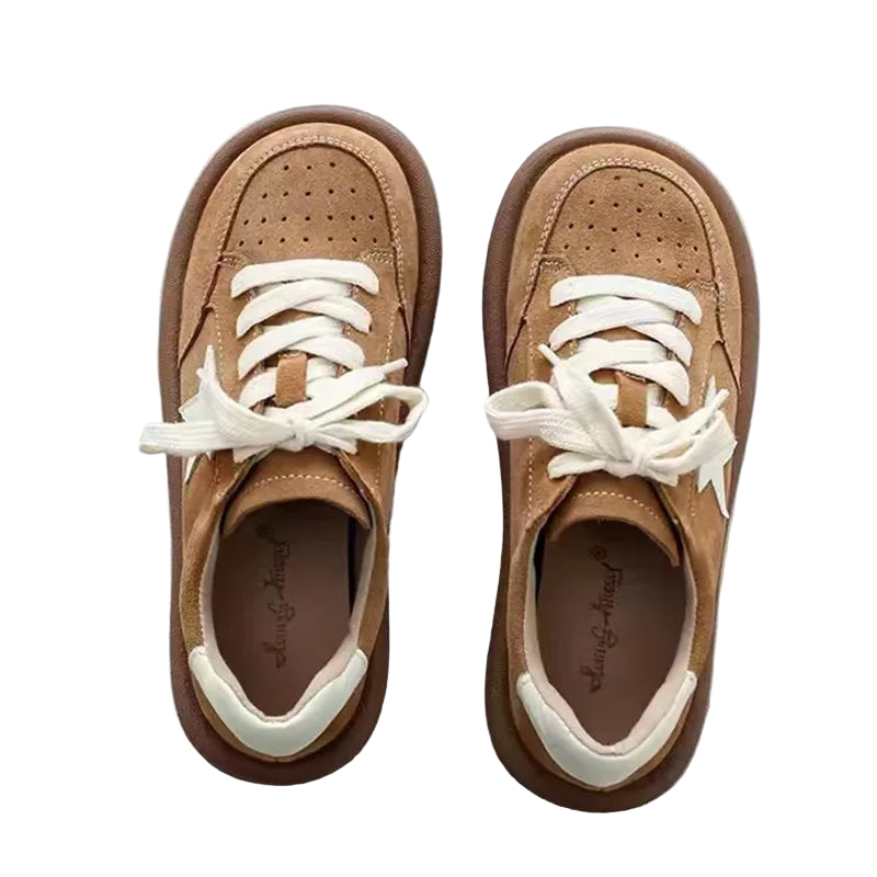 CAREAYMADE Genuine Leather Retro Shoes Wide Toe Box