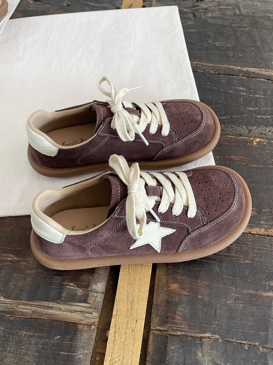 CAREAYMADE Genuine Leather Retro Shoes Wide Toe Box