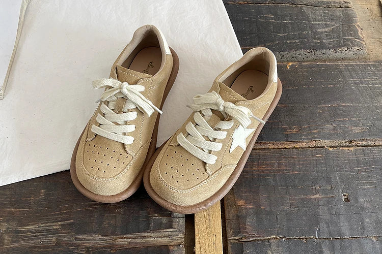 CAREAYMADE Genuine Leather Retro Shoes Wide Toe Box