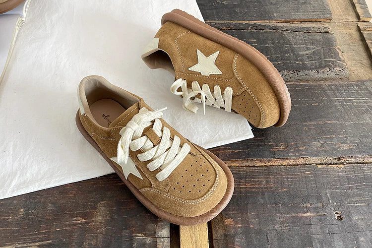 CAREAYMADE Genuine Leather Retro Shoes Wide Toe Box